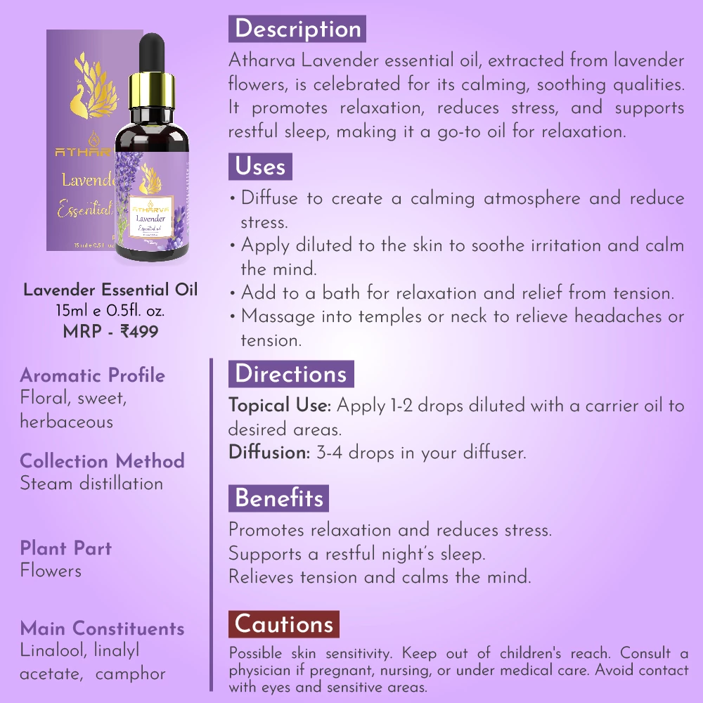 RBV B2B Atharva Lavender Essential Oil (15ml)-12 Pcs.